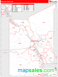 Dona Ana County, NM Zip Code Wall Map