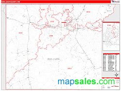 San Juan County, NM Zip Code Wall Map