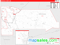 San Miguel County, NM Zip Code Wall Map