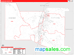 Valencia County, NM Zip Code Wall Map