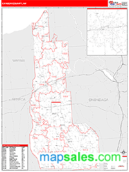 Cayuga County, NY Zip Code Wall Map