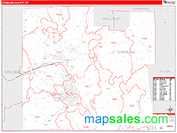 Chemung County, NY Zip Code Wall Map