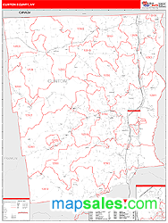 Clinton County, NY Zip Code Wall Map