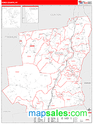 Essex County, NY Zip Code Wall Map