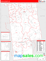 Franklin County, NY Zip Code Wall Map