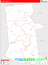 Hamilton County, NY Zip Code Wall Map