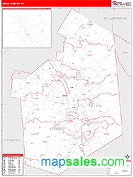 Lewis County, NY Zip Code Wall Map