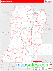 Livingston County, NY Wall Map