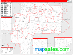 Ontario County, NY Zip Code Wall Map