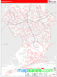 Queens County, NY Wall Map