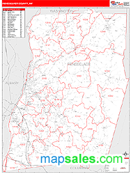 Rensselaer County, NY Zip Code Wall Map