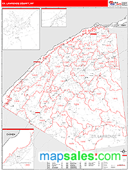 St. Lawrence County, NY Zip Code Wall Map