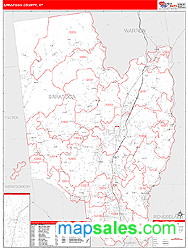 Saratoga County, NY Zip Code Wall Map