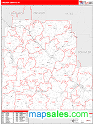 Steuben County, NY Zip Code Wall Map