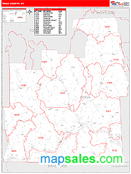 Tioga County, NY Zip Code Wall Map