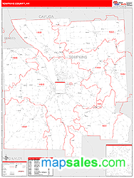 Tompkins County, NY Zip Code Wall Map