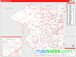 Ulster County, NY Zip Code Wall Map