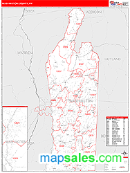 Washington County, NY Zip Code Wall Map