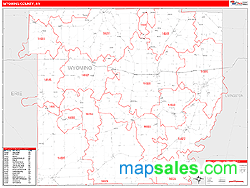 Wyoming County, NY Wall Map