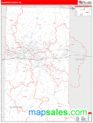 Alamance County, NC Wall Map