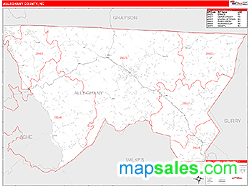 Alleghany County, NC Zip Code Wall Map