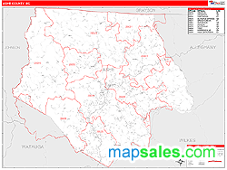 Ashe County, NC Zip Code Wall Map