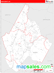 Avery County, NC Wall Map