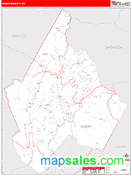 Avery County, NC Zip Code Wall Map