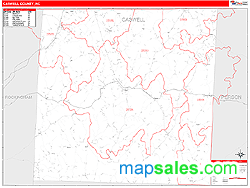 Caswell County, NC Zip Code Wall Map