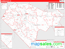 Columbus County, NC Wall Map