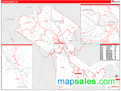 Craven County, NC Zip Code Wall Map