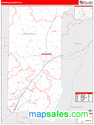 Granville County, NC Zip Code Wall Map