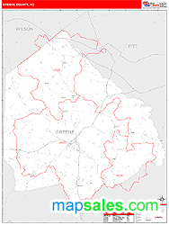 Greene County, NC Zip Code Wall Map