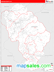 Jackson County, NC Zip Code Wall Map