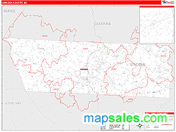 Lincoln County, NC Zip Code Wall Map