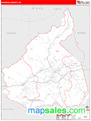 McDowell County, NC Zip Code Wall Map