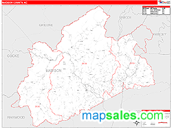 Madison County, NC Zip Code Wall Map