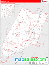 Nash County, NC Zip Code Wall Map