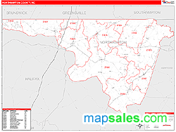 Northampton County, NC Zip Code Wall Map