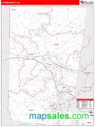 Orange County, NC Zip Code Wall Map