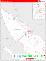 Pasquotank County, NC Wall Map