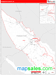 Pasquotank County, NC Zip Code Wall Map