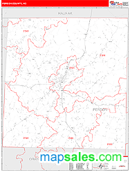 Person County, NC Zip Code Wall Map