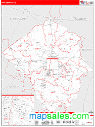 Pitt County, NC Zip Code Wall Map