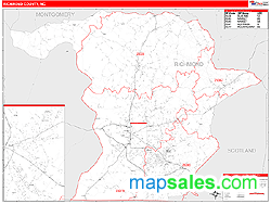 Richmond County, NC Zip Code Wall Map