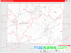 Rockingham County, NC Zip Code Wall Map