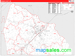 Rowan County, NC Zip Code Wall Map