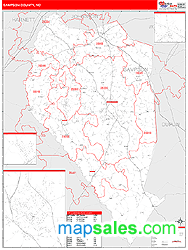 Sampson County, NC Zip Code Wall Map