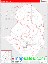 Scotland County, NC Zip Code Wall Map