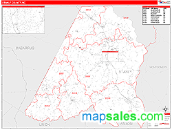 Stanly County, NC Wall Map